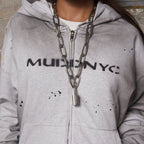 SPRAYED ZIP-UP HOODIE